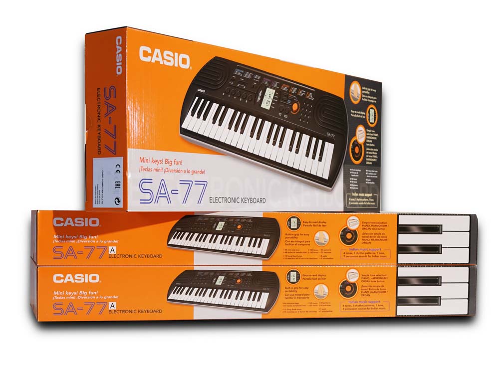 Clavier Casio SA-77 Mini - 44 Touches, 100 Sons, 50 Rythmes - Noir