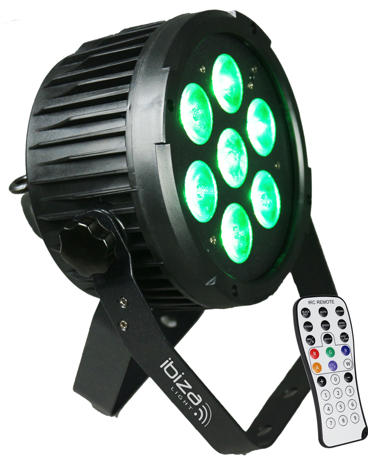 Ibiza Light 7x12W LED DMX RGBWA UV PAR lampe PAR lamper UV lamper SoundStoreXL.no