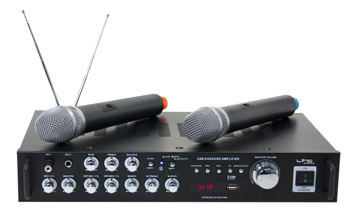 Karaoke sæt med trådløse mikrofoner og Bluetooth Karaoke sæt med trådløse mikrofoner og Bluetooth