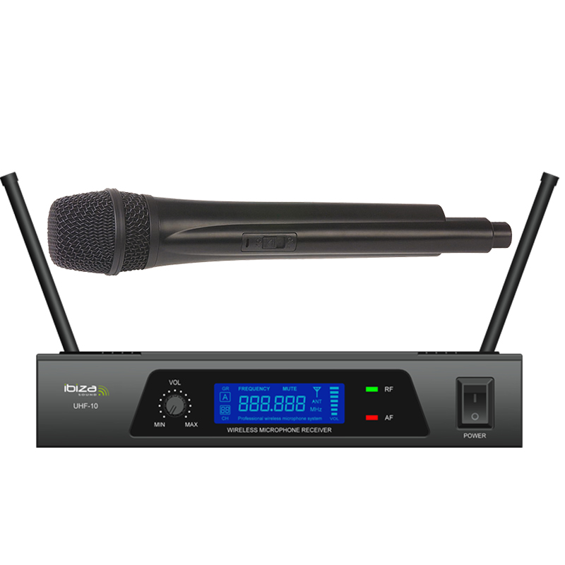 Ibiza UHF Trådløs Mikrofon system Håndholdt mikrofonsett Håndholdt mikrofonsett SoundStoreXL.no