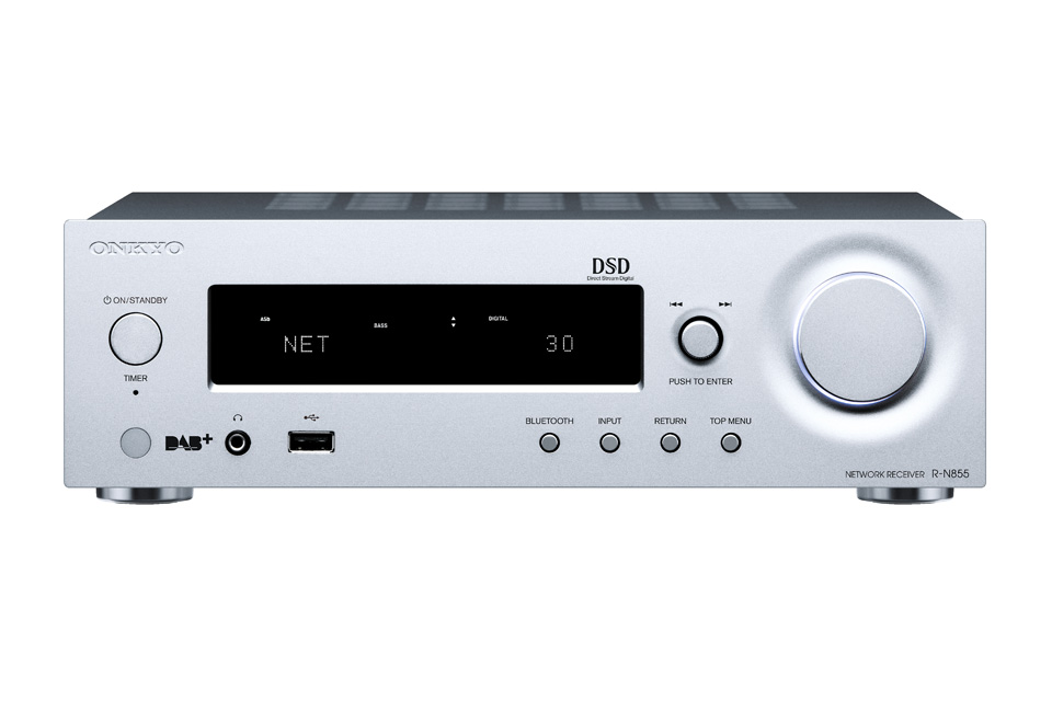 ONKYO RN855 Stereo receiver, Silver Nätverksspelare
