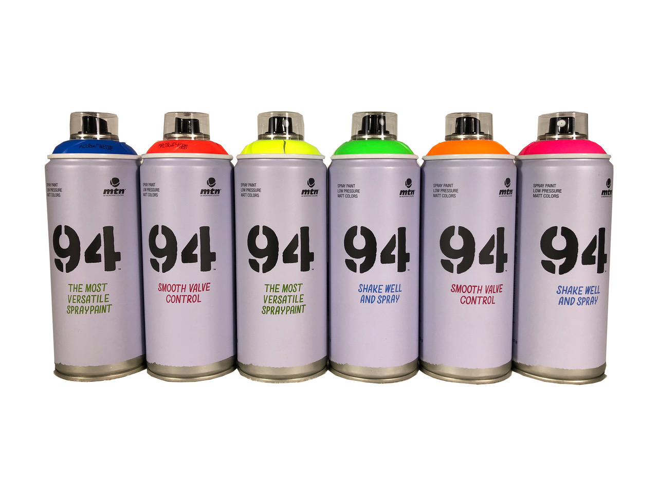 UV spraypaint 6 x 400 ml. Universal UVmaling SoundStoreXL.no